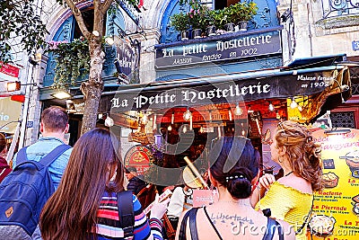 Waiting for lunch in the Paris restaurant Editorial Stock Photo