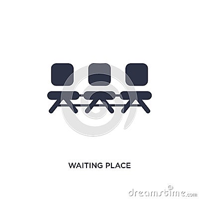 waiting place icon on white background. Simple element illustration from airport terminal concept Vector Illustration