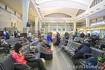 Waiting room in Jaroslavl train station Editorial Stock Photo