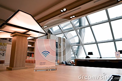 Waiting space in Suvarnabhumi Airport with free WiFi service Stock Photo