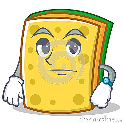 Waiting sponge cartoon character funny Vector Illustration