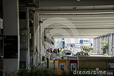 waiting for a taxi at melbourne airport in australia in a line Editorial Stock Photo