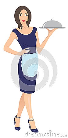 Waitress Vector Illustration