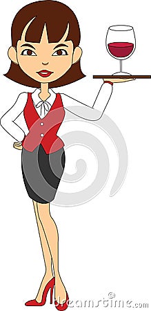 Waitress Vector Illustration