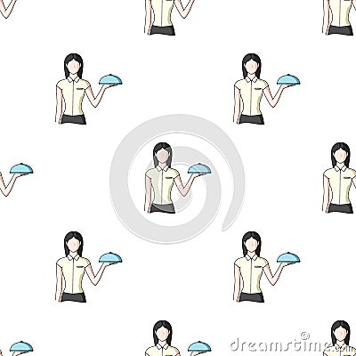 The waitress.Professions single icon in cartoon style vector symbol stock illustration web. Vector Illustration