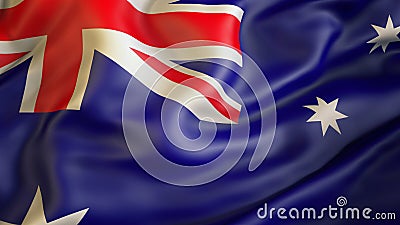 Waiving flag of Australia, Australia Stock Photo