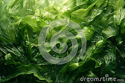 Wakame algae background. Generative AI. Stock Photo