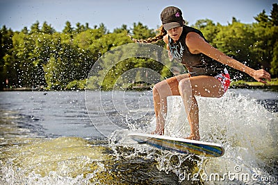 Wake Surfing Editorial Stock Photo