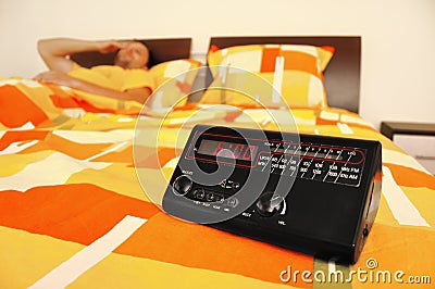 Wake up in the morning alarm clock Stock Photo
