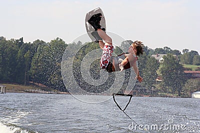 Wakeboard Fall Stock Photo