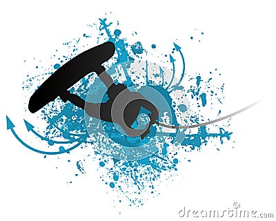 Wakeboarder in action Vector Illustration