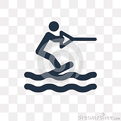Wakeboarding vector icon isolated on transparent background, Wakeboarding transparency concept can be used web and mobile Vector Illustration