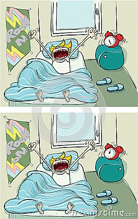 Waking up Differences Visual Game Vector Illustration