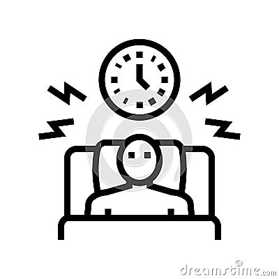 waking up too early line icon vector illustration Vector Illustration