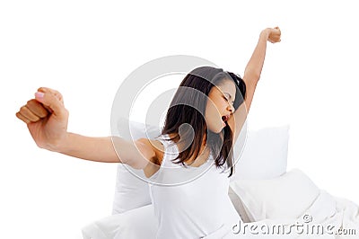 Waking up woman Stock Photo