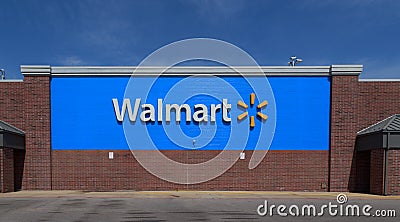 Walmart Exterior Store Sign Editorial Stock Photo