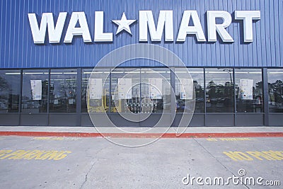 Wal Mart Supercenter Store front Editorial Stock Photo