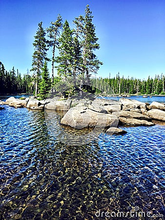 Waldo Lake In Oregon Stock Photo