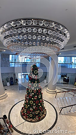 Waldorf Astoria Dubai Palm Jumeirah Interiors - Christmas Editorial Stock Photo