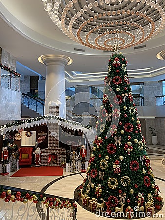 Waldorf Astoria Dubai Palm Jumeirah Interiors - Christmas Editorial Stock Photo