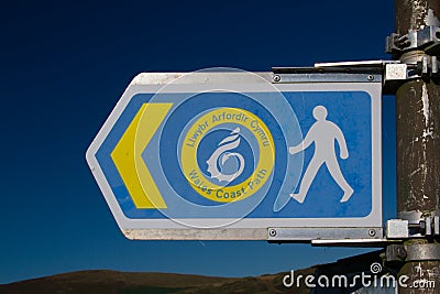 Wales Coastal Path sign Stock Photo