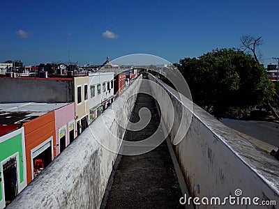 A walk along the ancient fortifications of Campeche in Mexico Stock Photo