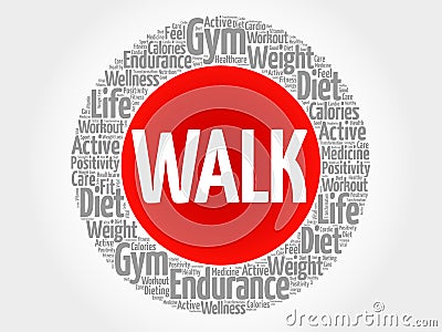 WALK circle stamp word cloud Stock Photo