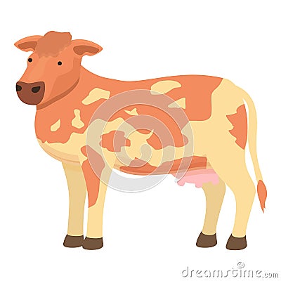 Walk cow icon cartoon vector. Farm animal Vector Illustration