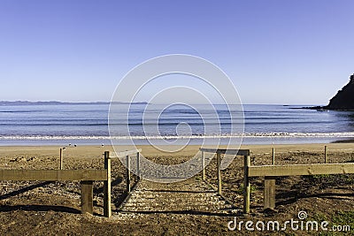 Walk down to the beach, Taipa Beach, New Zealand Stock Photo