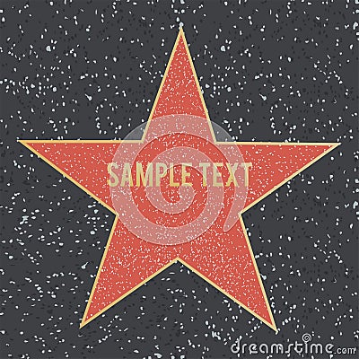 Walk of fame star on granite floor. Vector illustration. Vector Illustration