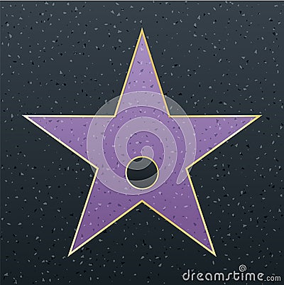 Walk of fame star illustration. Famous reward symbol. Achievement of actor celebrity. Hollywood vector success design. Fame symbol Vector Illustration