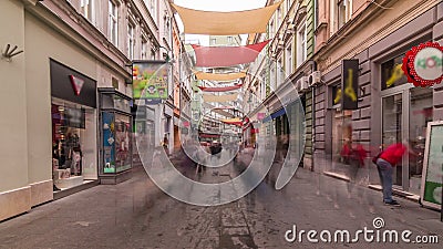 Walk on Ferhadija pedestrian street crowded with people timelapse hyperlapse. Famous place in downtown with many shops and reastaurants in Sarajevo stock video footage Walk on Ferhadija pedestrian street crowded with people timelapse hyperlapse. Famous place in downtown with many shops and reastaurants in Sarajevo stock video footage