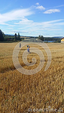 Walk in the fields Editorial Stock Photo