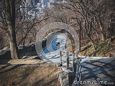 The walk going to the top of Namsan Tower Editorial Stock Photo