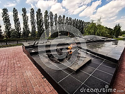 Kursk monument bonfire for the soldiers Editorial Stock Photo
