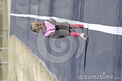 Walk the line Stock Photo