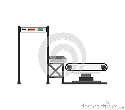 Walk through metal detector isolated icon Vector Illustration