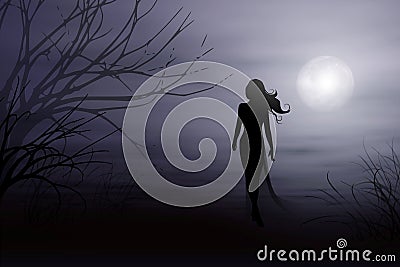 A Walk in The Moonlight Stock Photo