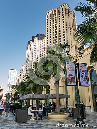 The Walk Promenade in Dubai Marina Editorial Stock Photo