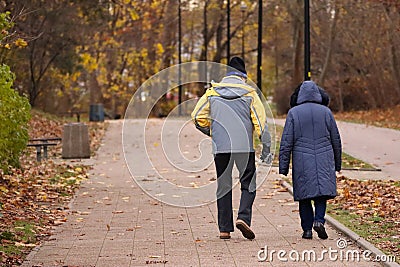 a walk in Reagan Park in Gdansk Stock Photo