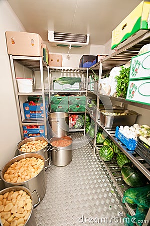 Walk-in refrigerator cooler Stock Photo