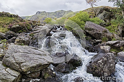 Walk up Y Garn Snowdonia North Wales UK. Stock Photo