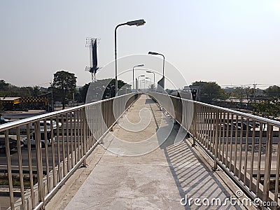 Walk way on the overpass bridge Stock Photo