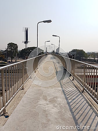 Walk way on the overpass bridge Stock Photo