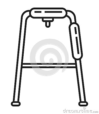 Walker, disability icon. Orthopaedic rehabilitation osteoporosis vector Vector Illustration