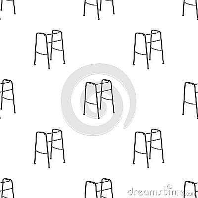 Walker for the disabled.Old age single icon in black style vector symbol stock illustration web. Vector Illustration