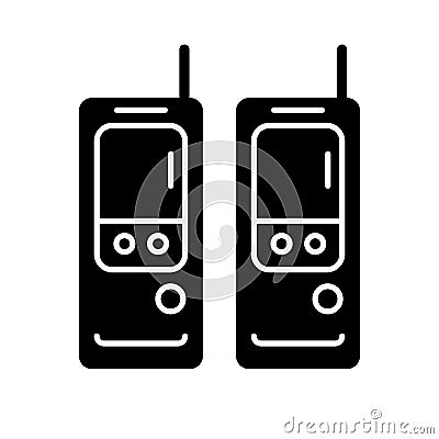 Walkie-talkie black glyph icon Vector Illustration