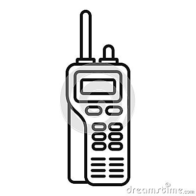 Walkie talkie channel icon, outline style Vector Illustration