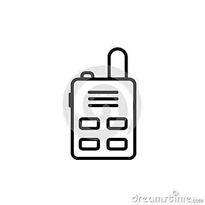 Walkie talkie outline icon. linear style sign for mobile concept and web design. Radio portable transmitter simple line vector Cartoon Illustration