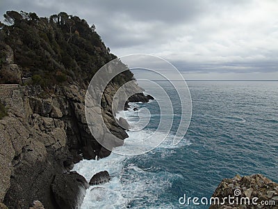 Walking around the seaside of Portofino in Liguria Stock Photo